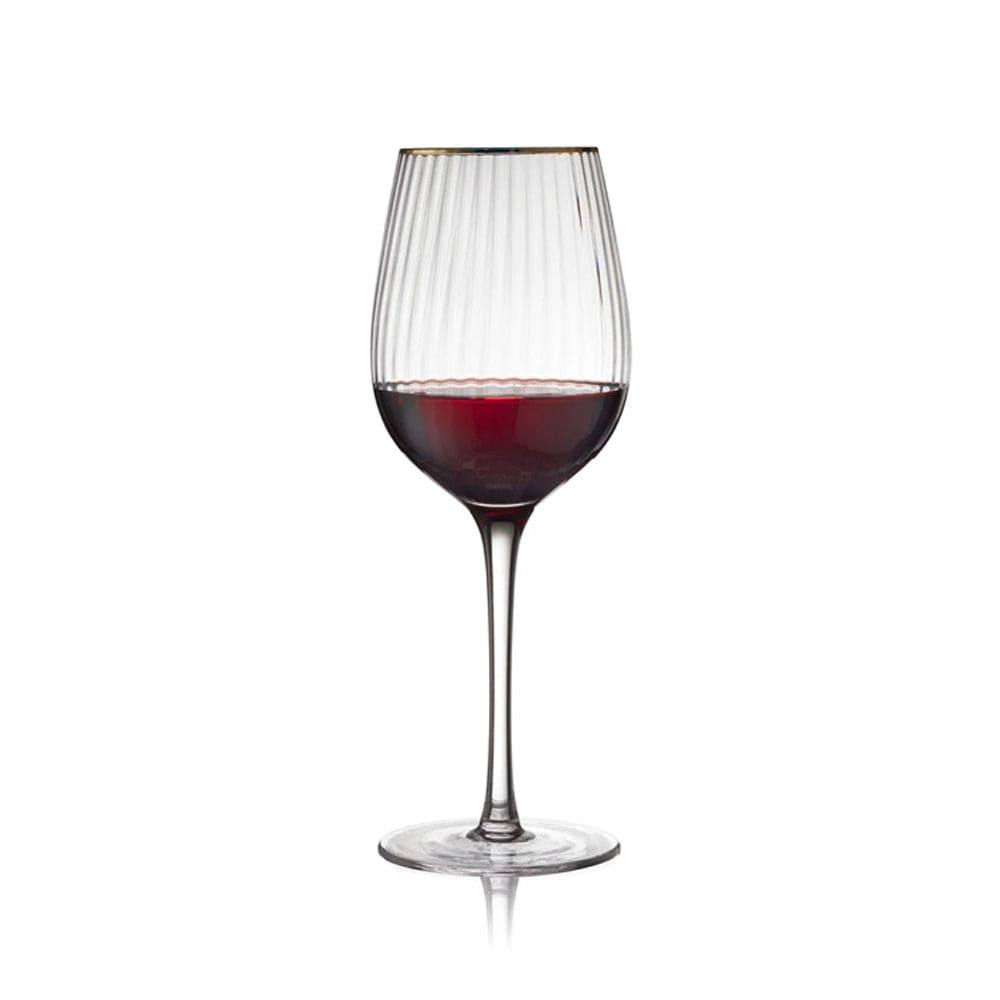 Lyngby Glas Palermo Gold Red Wine Glasses 400ml, Set of 4