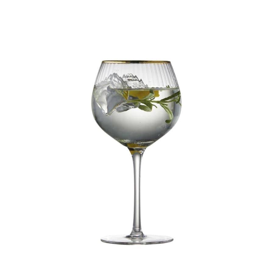 Lyngby Glas Palermo Gold Rounded Gin & Tonic Glasses 650ml, Set of 4