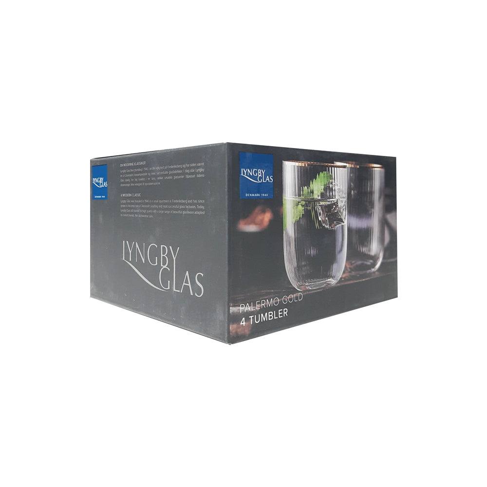 Lyngby Glas Palermo Gold Tumblers 350ml, Set of 4