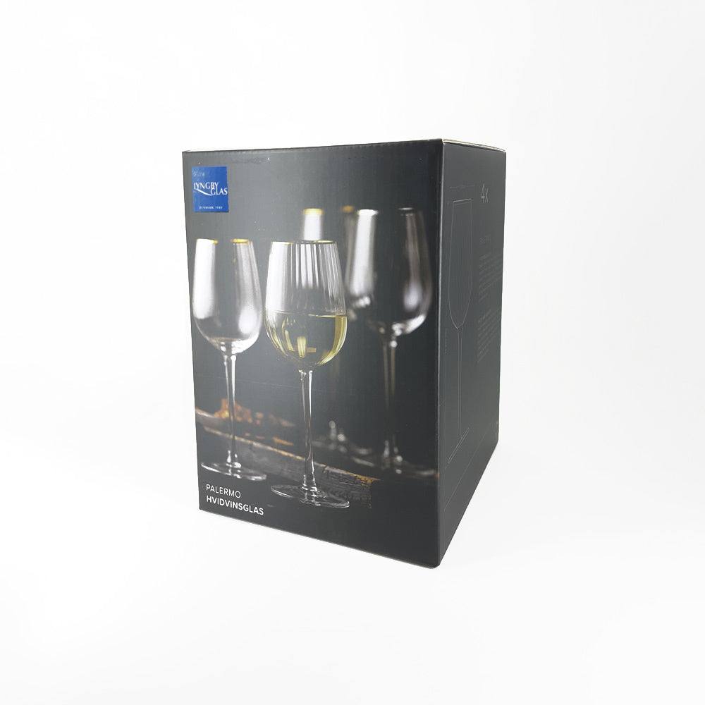 Lyngby Glas Palermo Gold White Wine Glasses 300ml, Set of 4