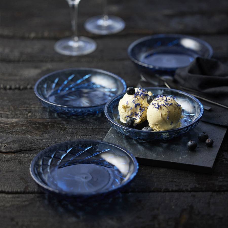 Lyngby Glas Sorrento Dessert Plates, Set of 4 - Blue