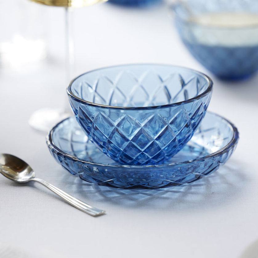 Lyngby Glas Sorrento Small Bowls, Set of 4 - Blue