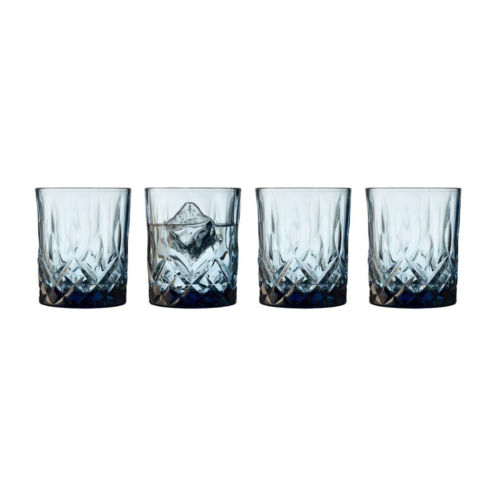 Lyngby Glas Sorrento Tumblers 320ml, Set of 4 - Blue