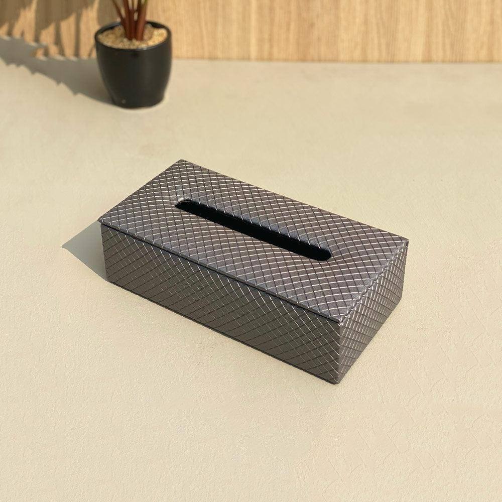 Mason Home Braided Tissue Box - Ash Grey