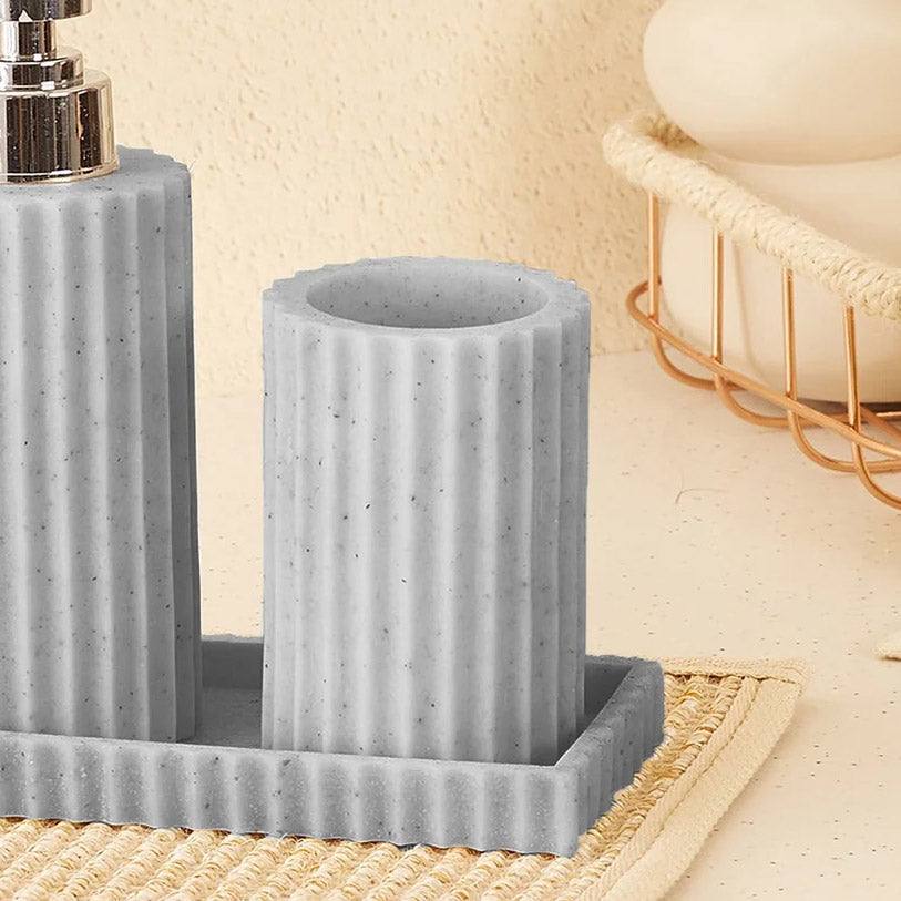 Mason Home Fluted Bathroom Set - Grey