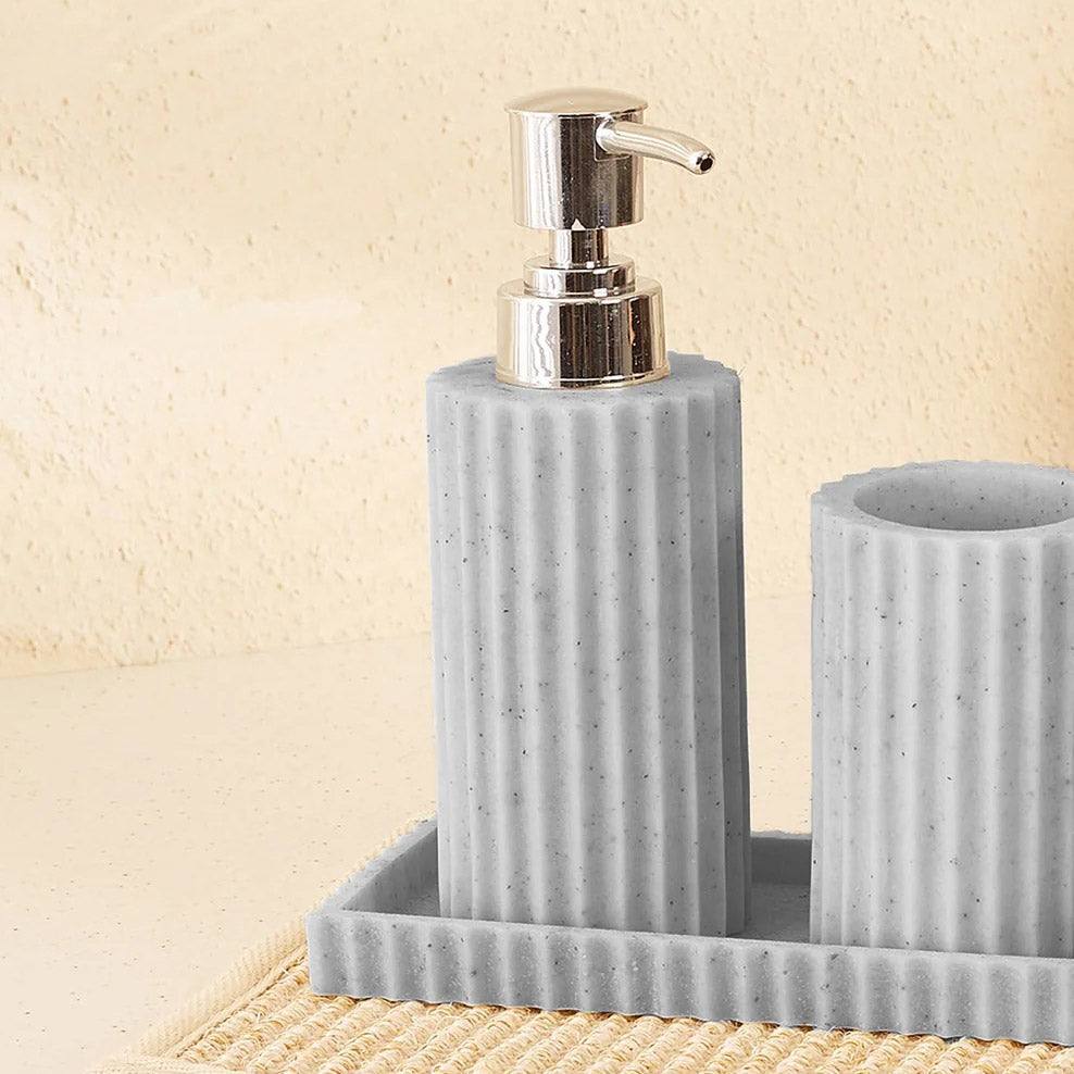 Mason Home Fluted Bathroom Set - Grey