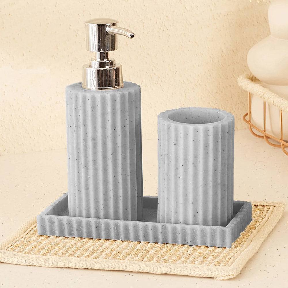 Mason Home Fluted Bathroom Set - Grey