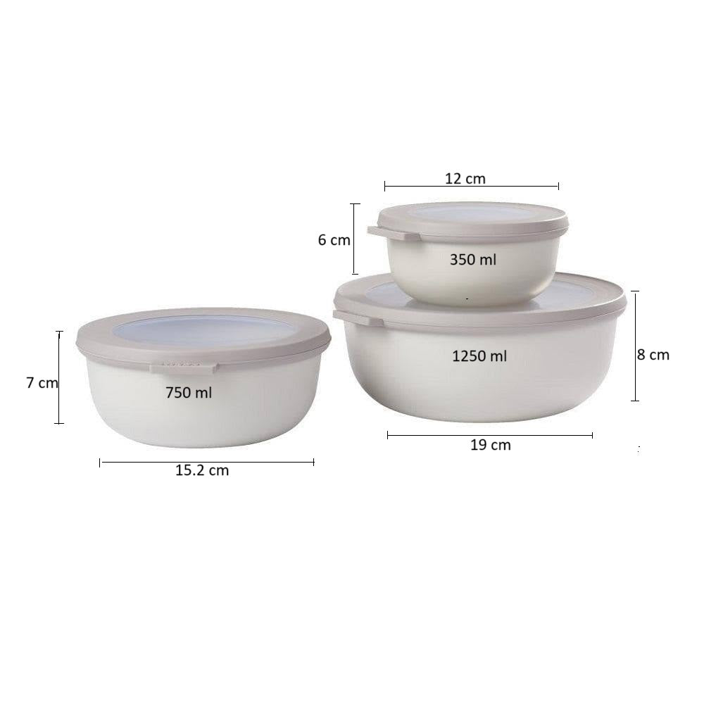 Cirqula 3-Piece Storage Set Short - Nordic White