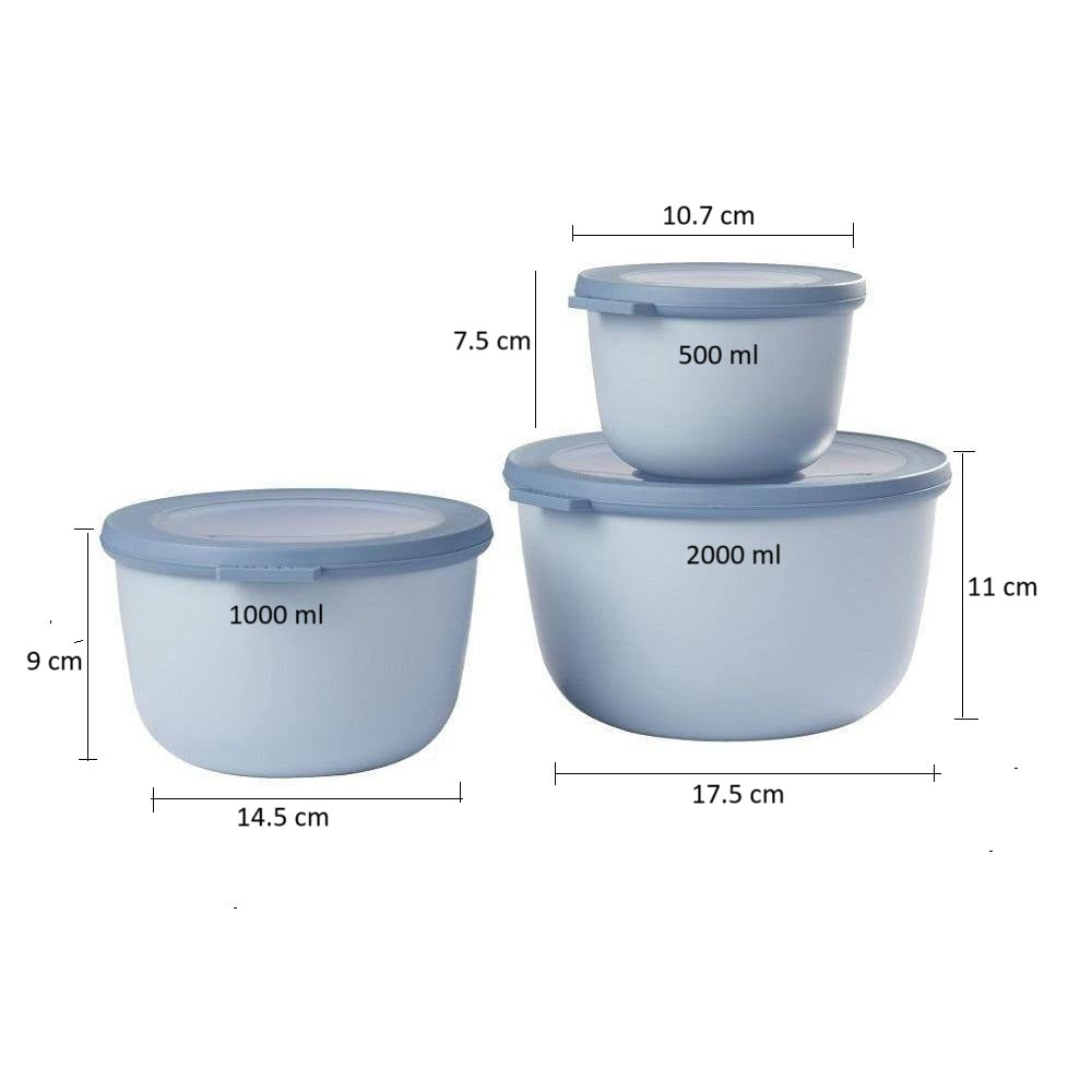 Cirqula 3-Piece Storage Set Tall - Nordic Blue