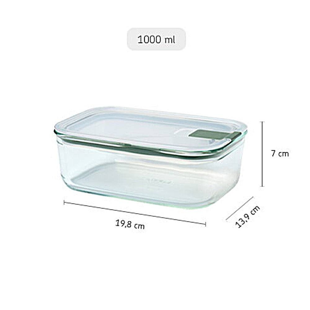 Mepal Netherlands EasyClip Glass Storage Box 1000ml - Nordic Sage