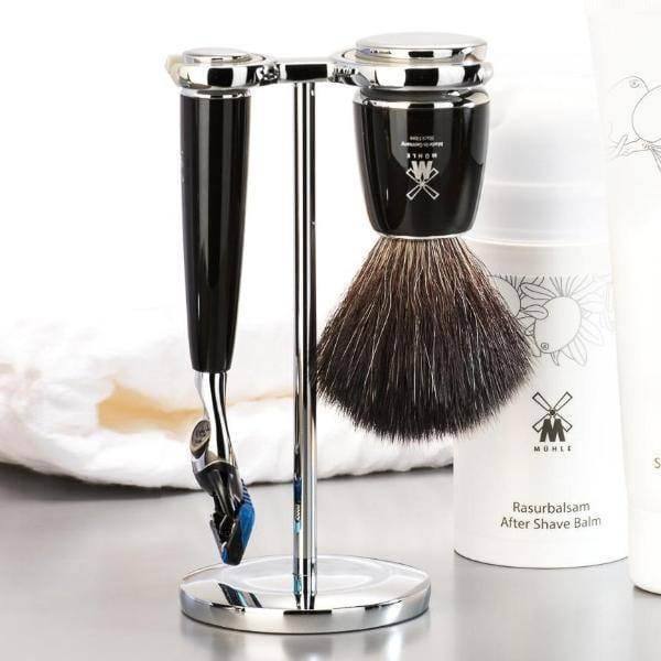 Muhle Germany Rytmo Fusion Shave Set - Black Chrome