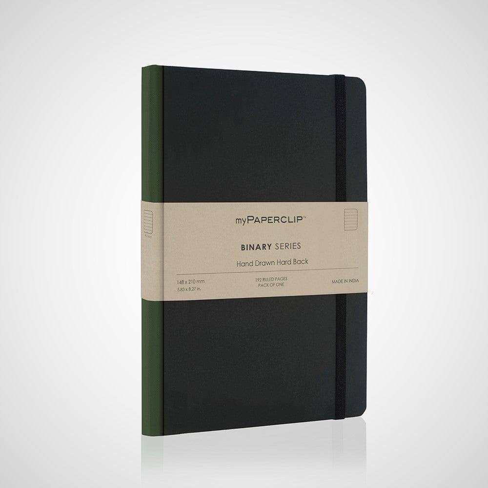 myPAPERCLIP Hardcover Notebook, Binary Series - Green