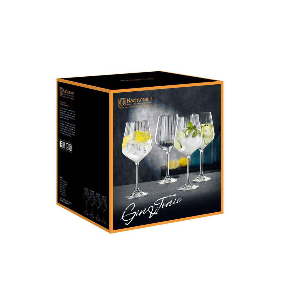 Nachtmann Gin & Tonic Glasses with Gold Rim 640ml, Set of 4