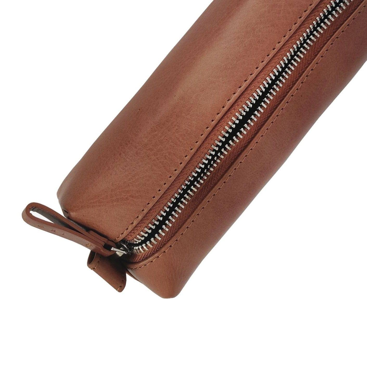 Nappa Dori Leather Pencil Pouch - Tan