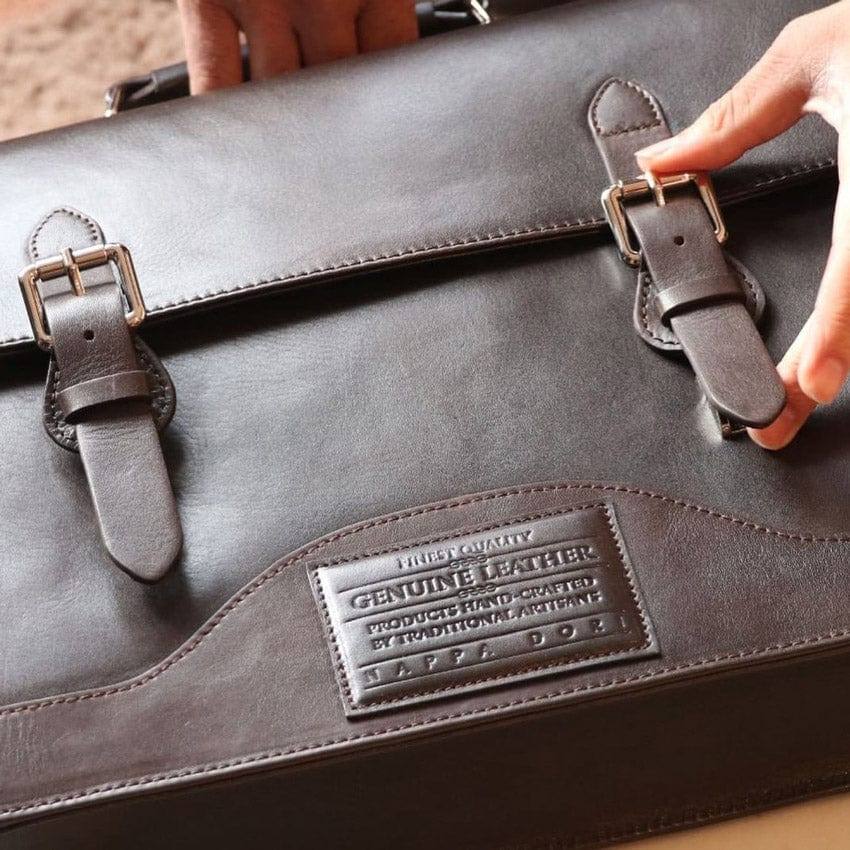 Nappa Dori Norman Laptop Bag - Dark Brown