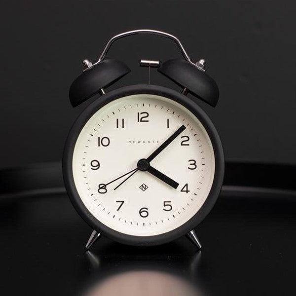 Newgate Clocks Charlie Bell Echo Alarm Clock - Matte Black