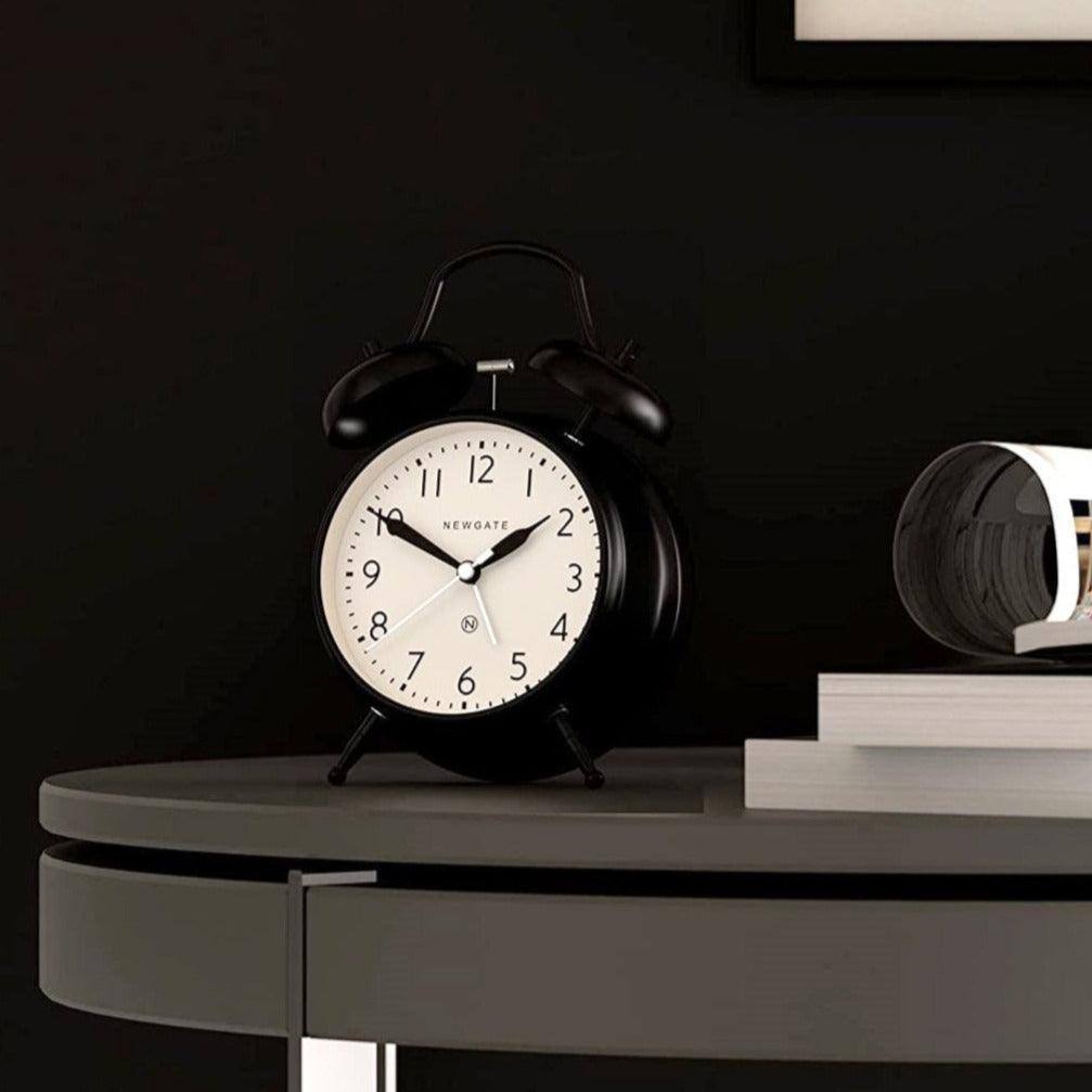 Newgate Clocks Covent Garden Alarm Clock - Cave Black