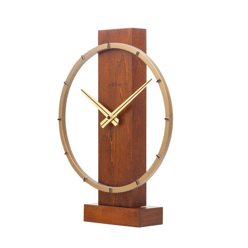 Nextime Carl Wooden Table Clock - Brown