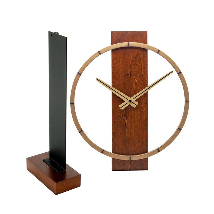 Nextime Carl Wooden Table Clock - Brown