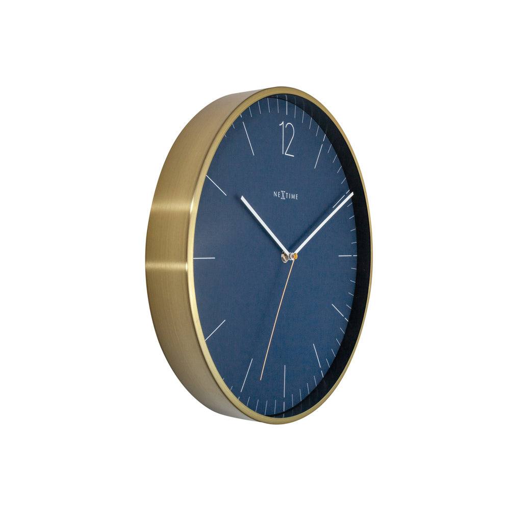 Nextime Essential Gold Wall Clock 34cm - Blue