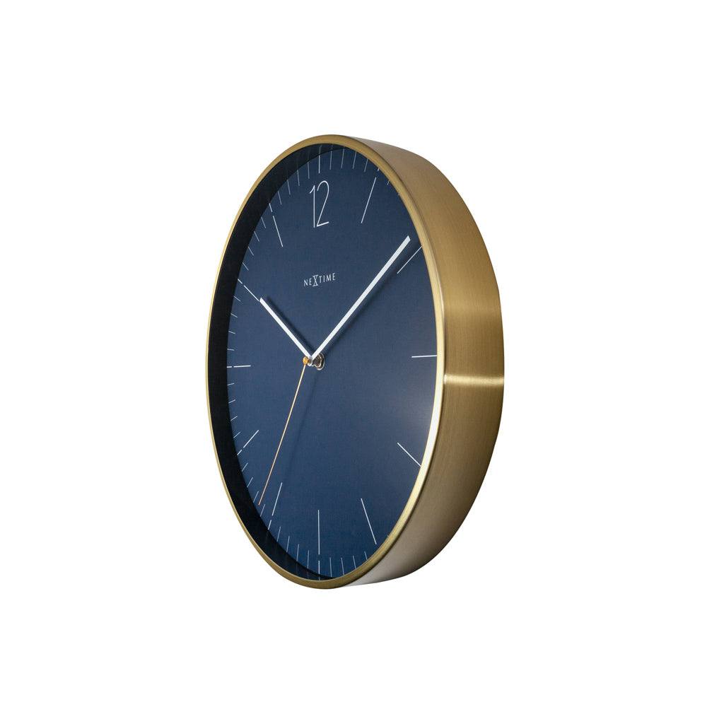 Nextime Essential Gold Wall Clock 34cm - Blue