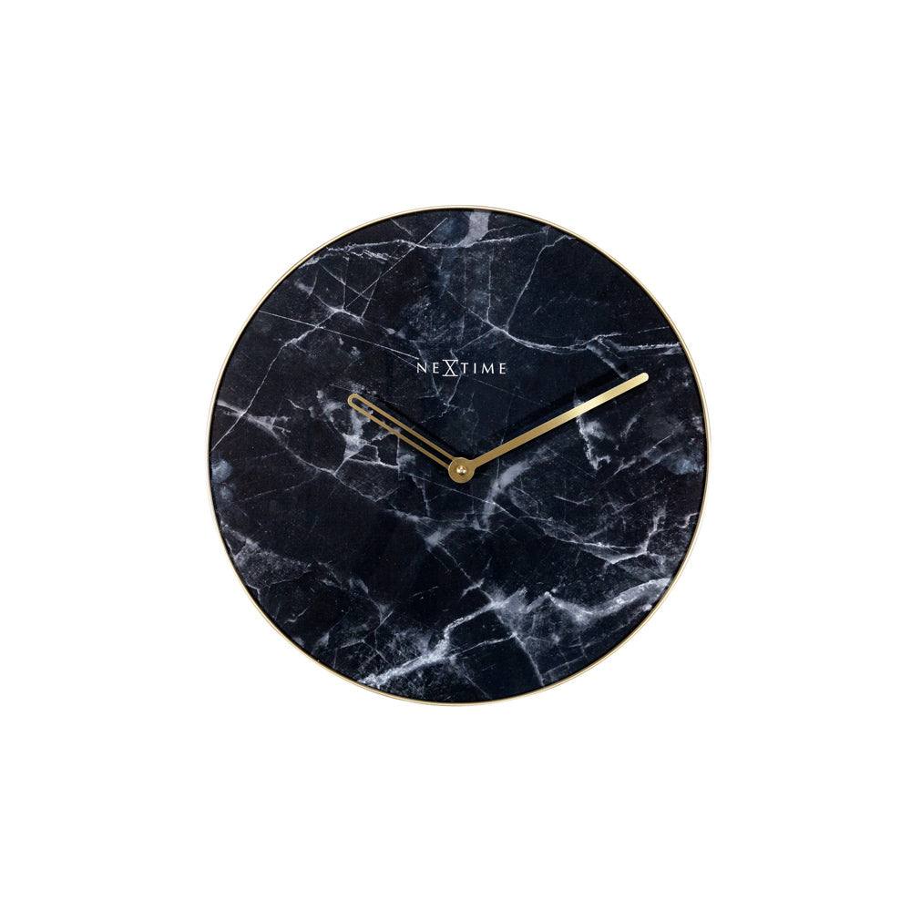 Nextime Marble Glass Wall Clock 40cm - Black