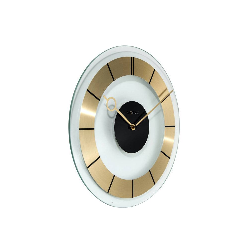 Nextime Retro Glass Wall Clock 31cm - Gold