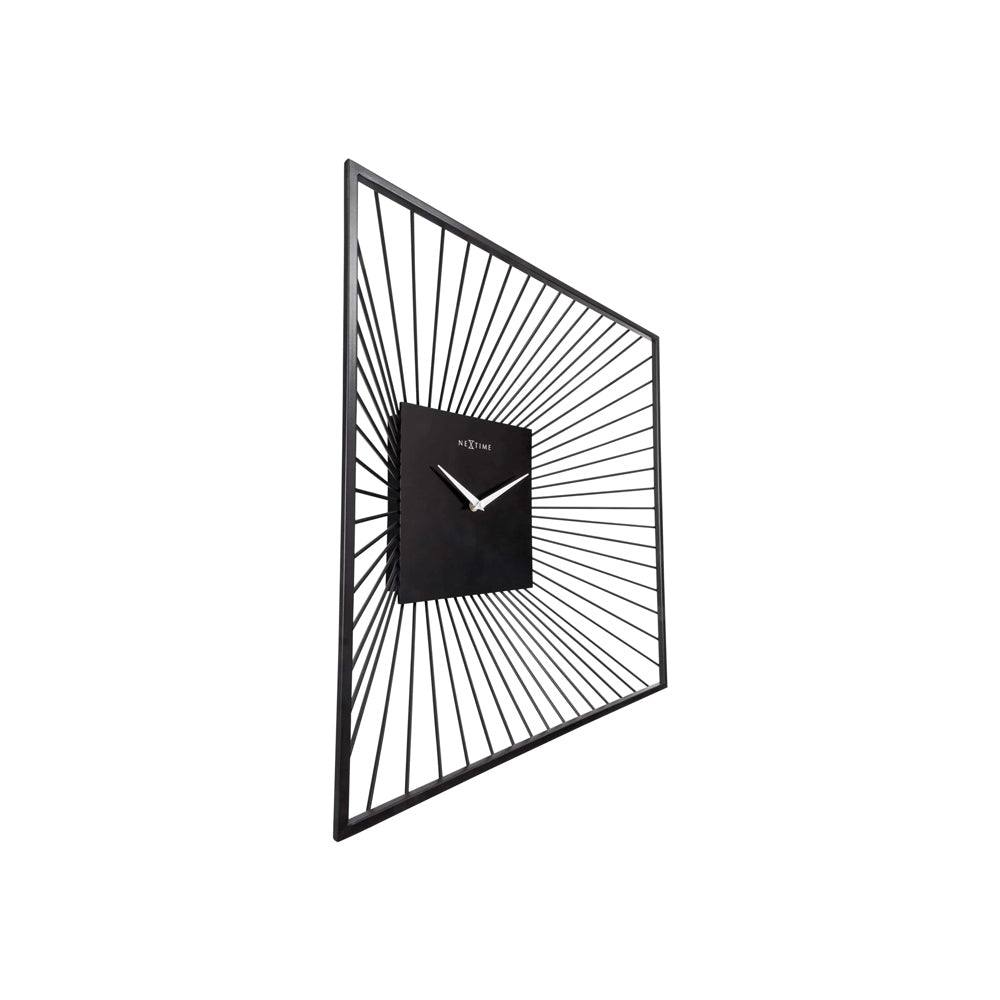 Nextime Vasco Square Metal Wall Clock Large - Black