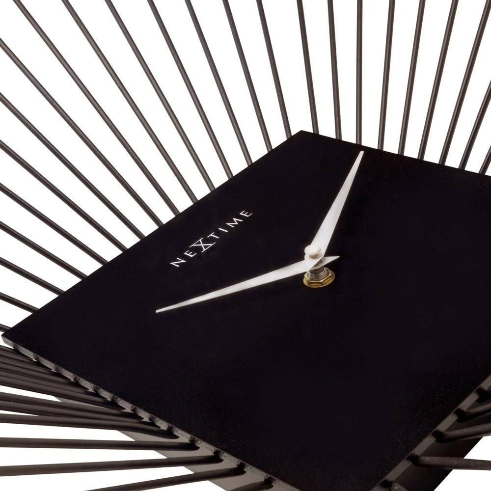 Nextime Vasco Square Metal Wall Clock Large - Black