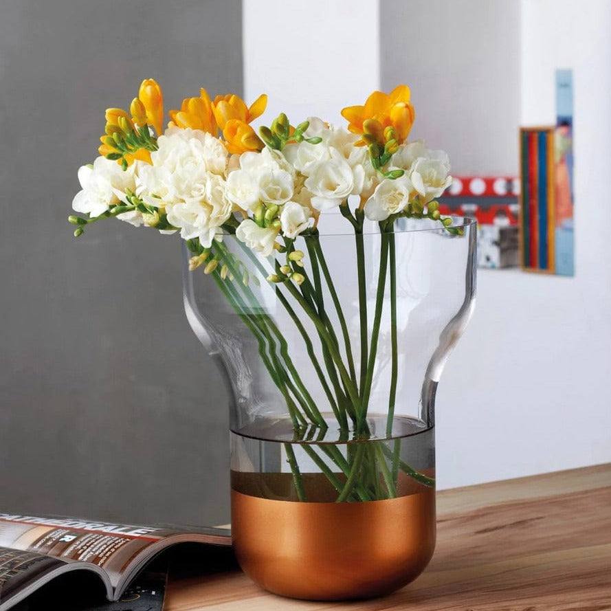NUDE Turkey Contour Glass Vase with Copper Base | Modern Quests