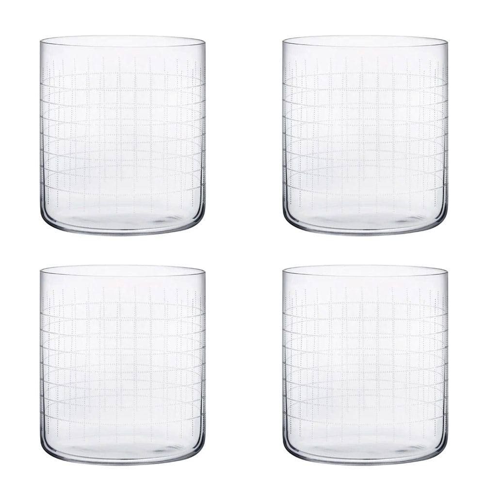 NUDE Turkey Finesse Grid Whiskey Tumblers 300ml, Set of 4