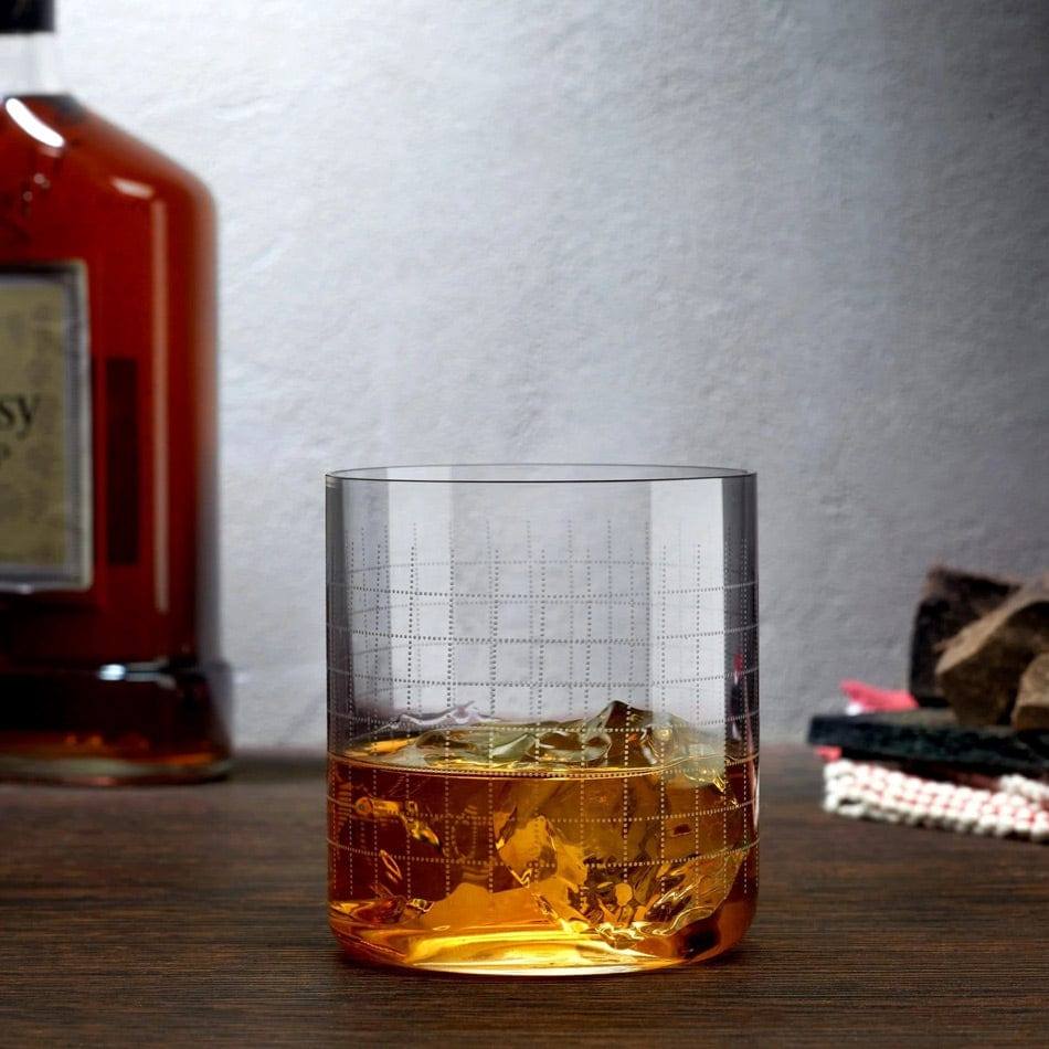 NUDE Turkey Finesse Grid Whiskey Tumblers 300ml, Set of 4