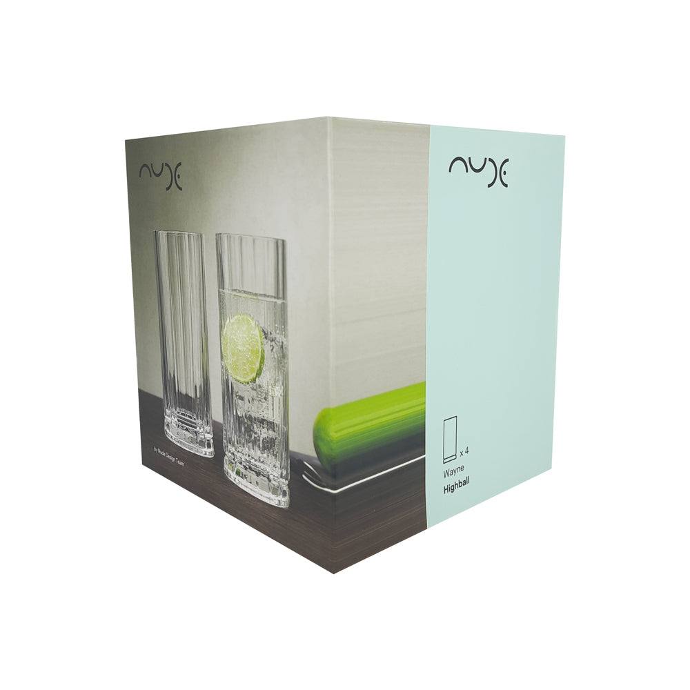 NUDE Turkey Wayne Tall Highball Glasses 360ml, Set of 4