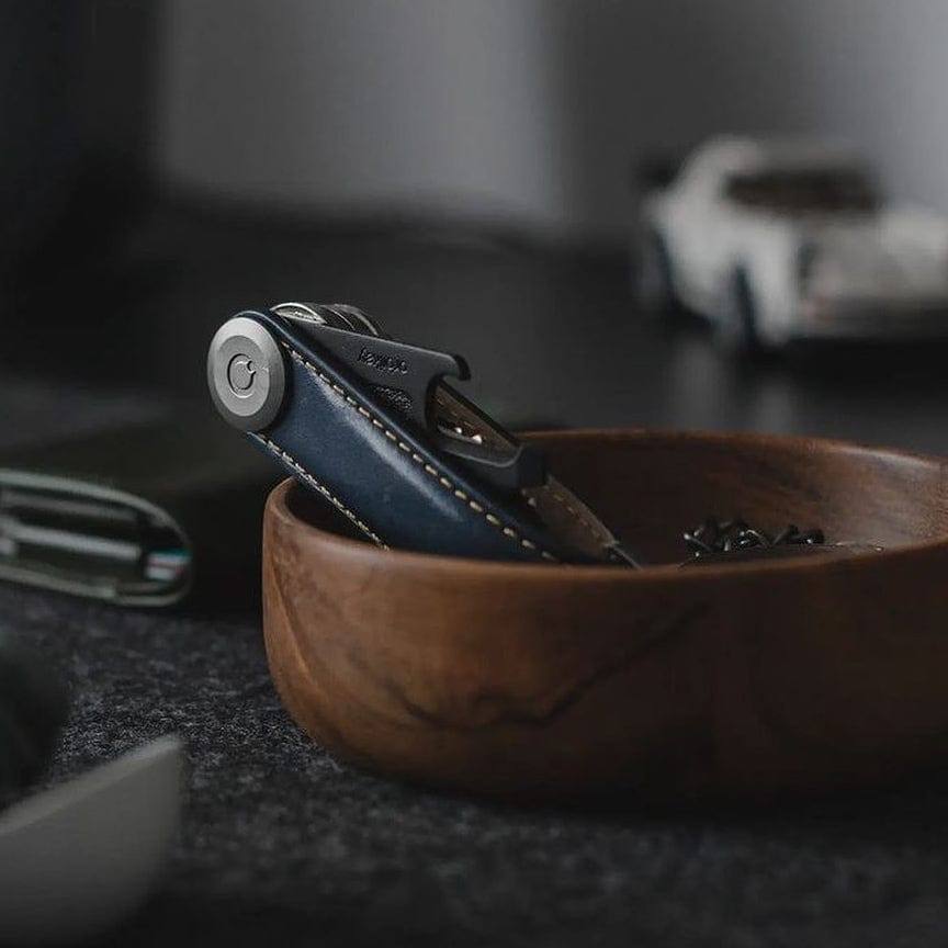 Orbitkey Leather Key Organiser - Navy