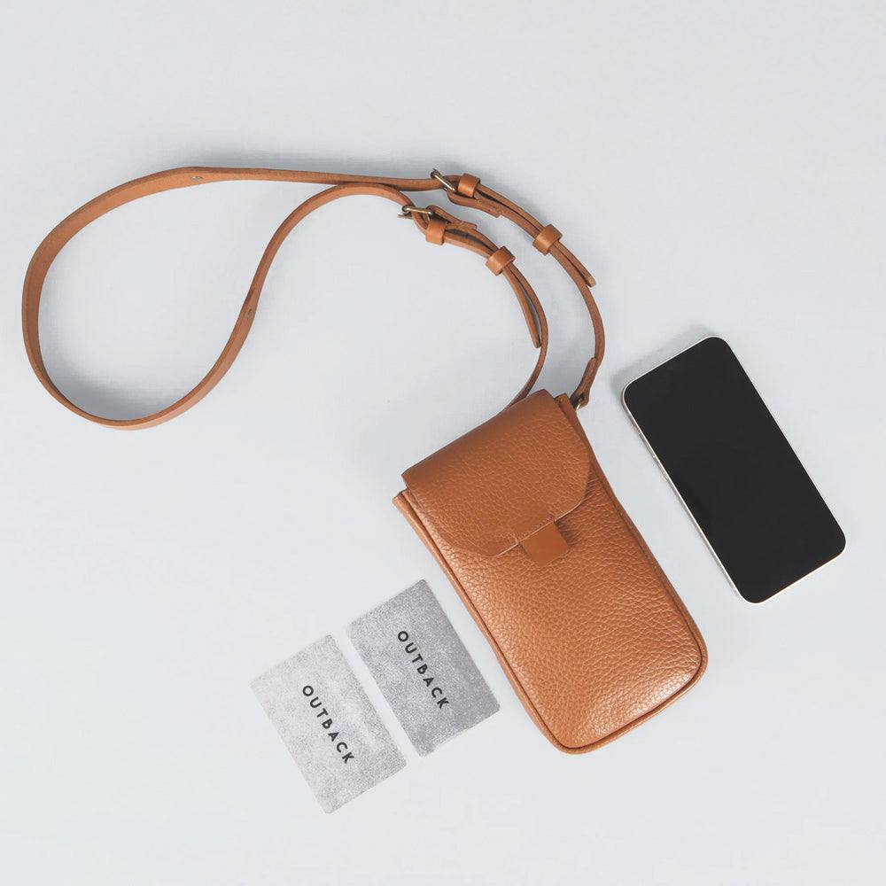 Outback Lanyard Phone Wallet - Tan