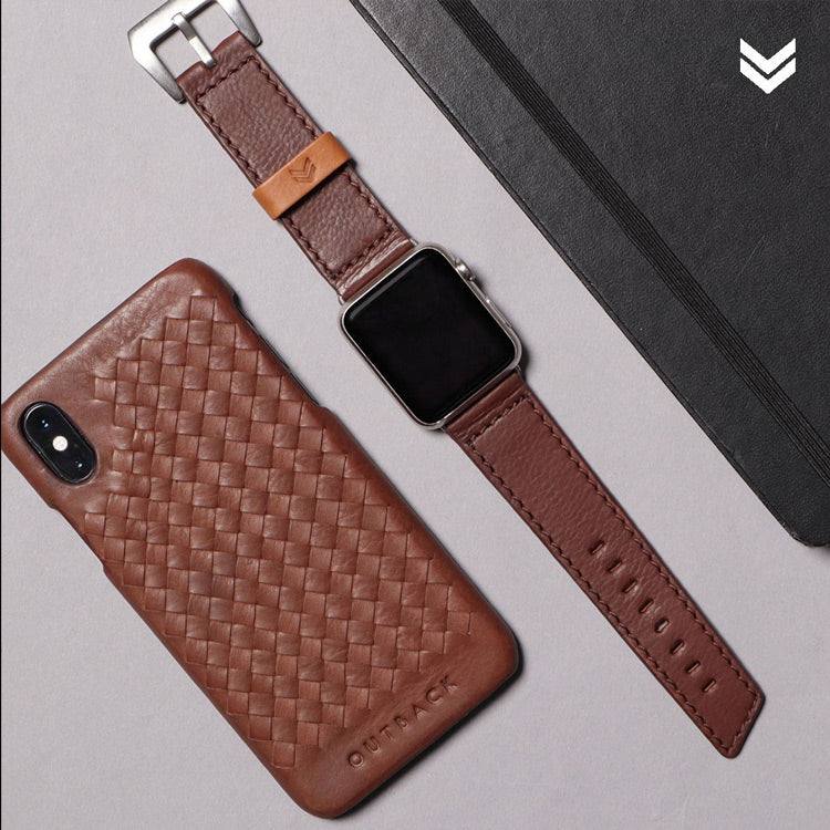 Outback Leather Strap for Apple Watch 44mm - Brown