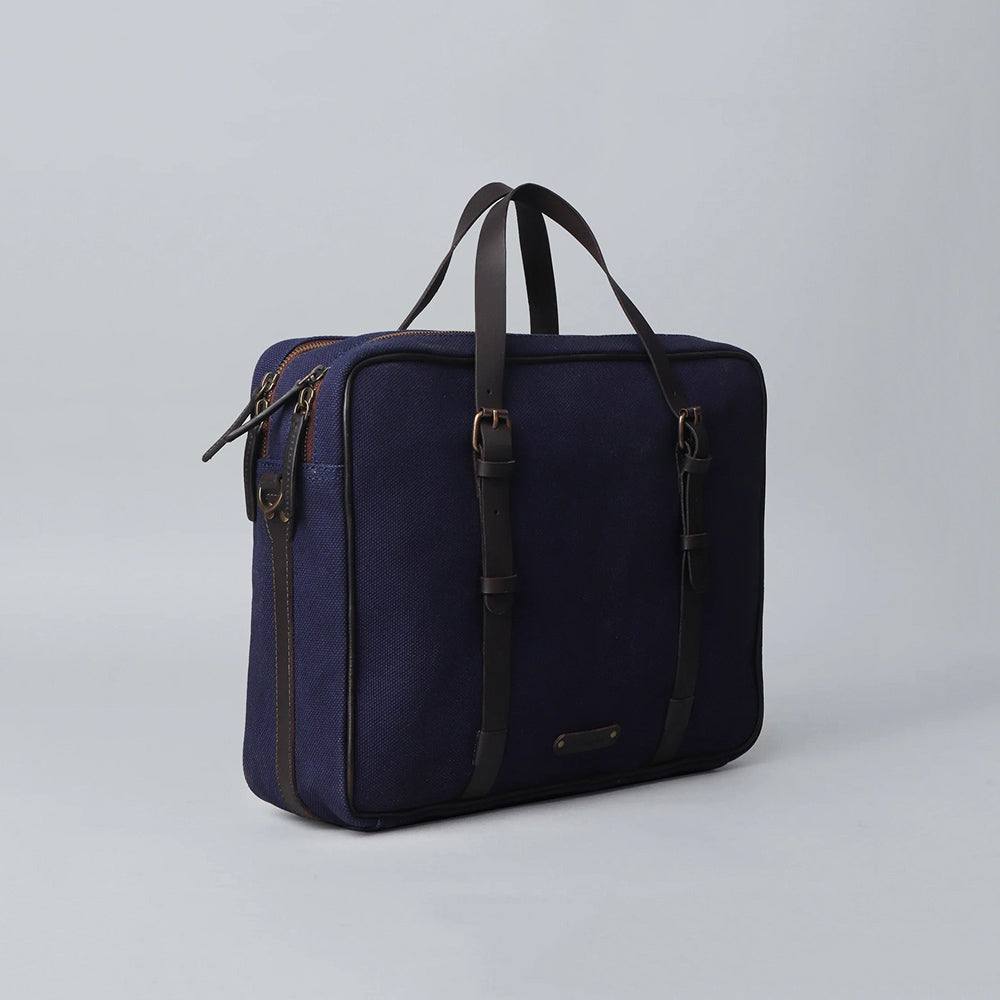 Outback Miami Canvas Medium Briefcase - Navy