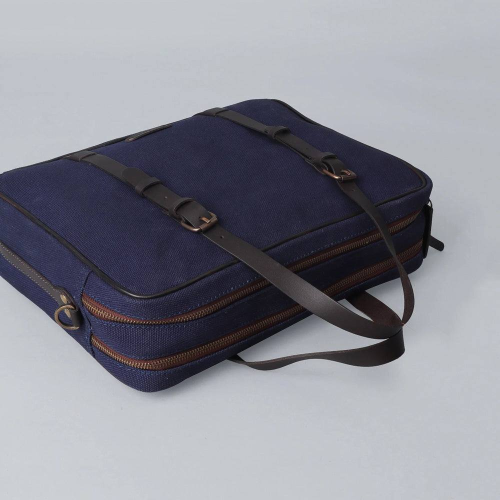 Outback Miami Canvas Medium Briefcase - Navy