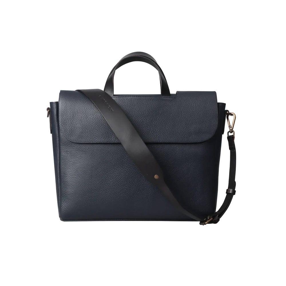 Outback Muse Leather Briefcase - Navy