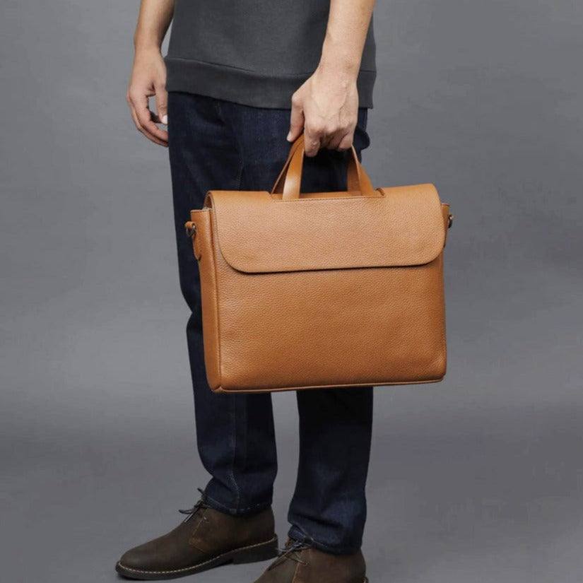 Outback Muse Leather Briefcase - Tan