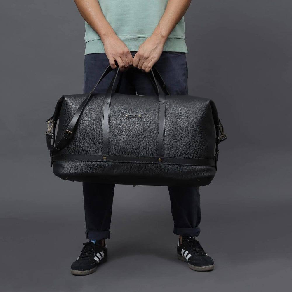 black travel bags for men Outback Runway Leather Travel Bag