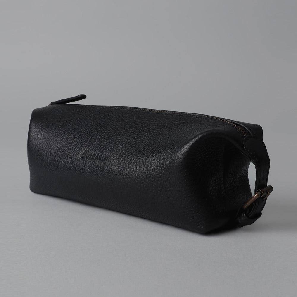 Outback Tokyo Leather Toilet Bag - Black