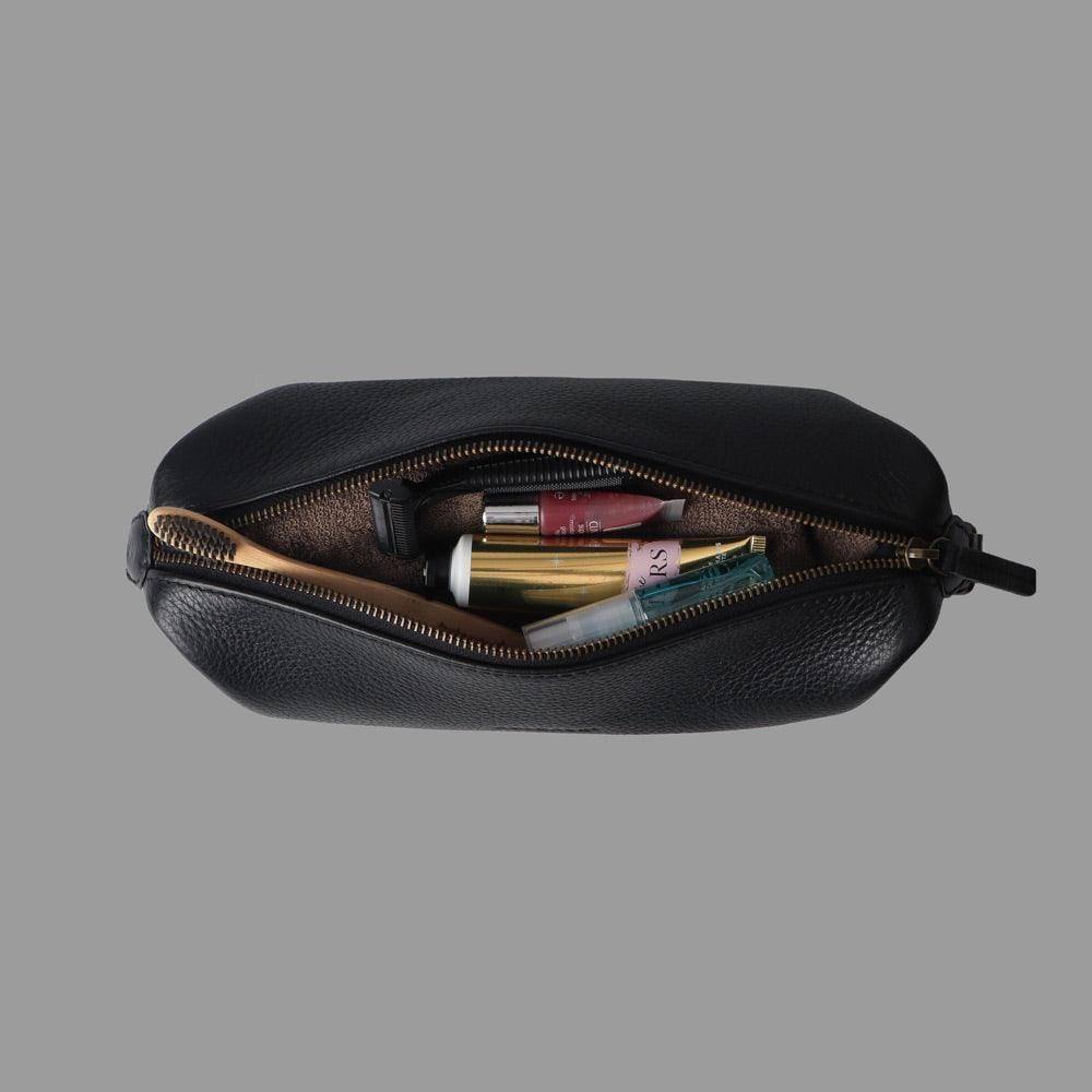 Leather Cosmetic Bag , Black