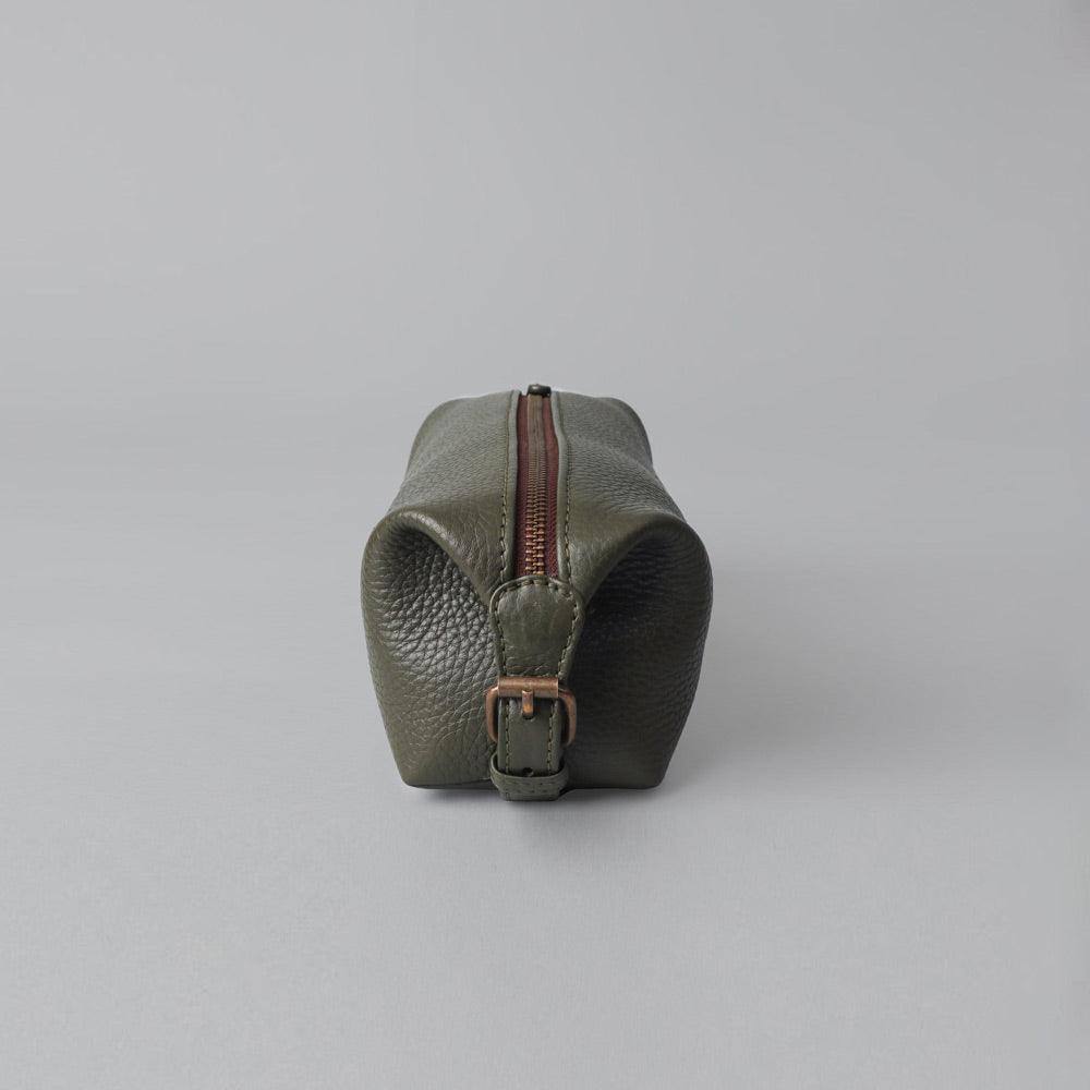 Outback Tokyo Leather Toilet Bag - Olive