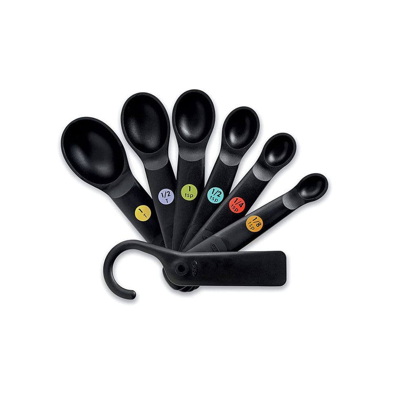 OXO Good Grips 7 Piece Black Measuring Spoons Set With Scraper - Dishwasher  Safe 