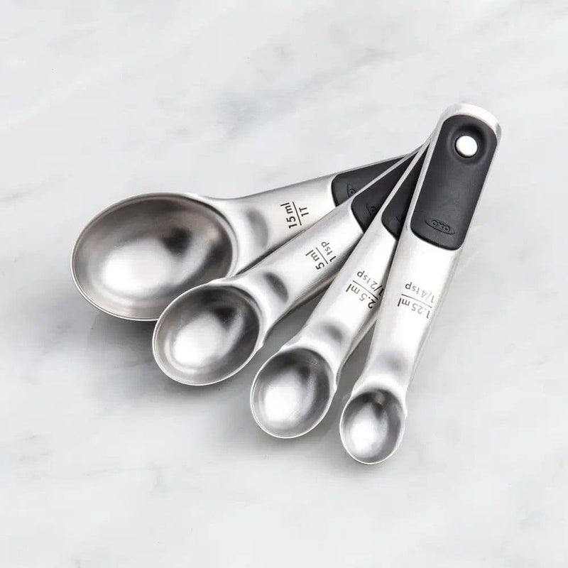 Oxo 4pc Stainless Steel Magnetic Measuring Spoons Black : Target