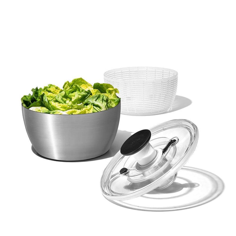  OXO Good Grips Stainless Steel Salad Spinner, 6.34 Qt