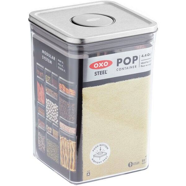 OXO Steel POP Big Square Storage Container - 4200ml