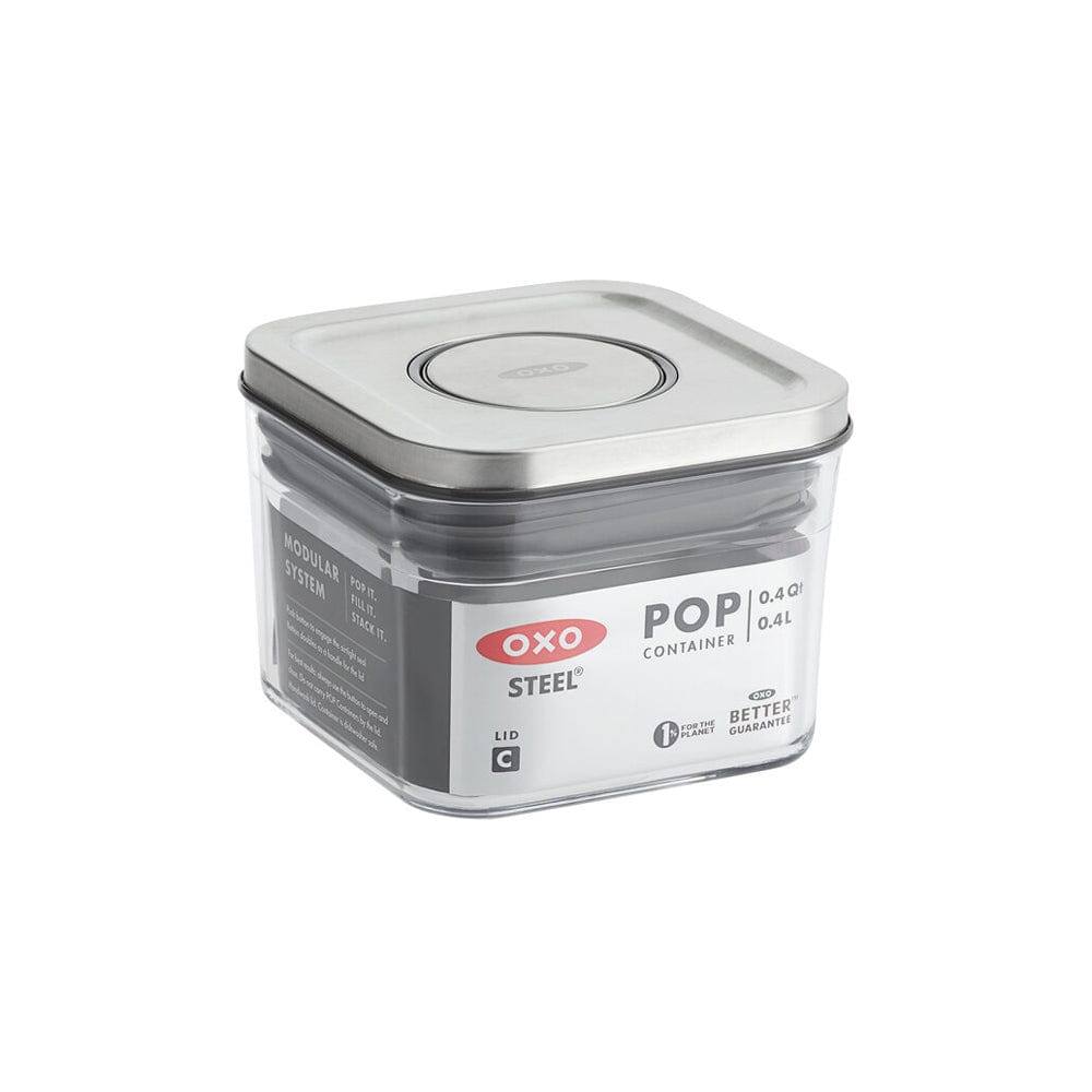 OXO Steel POP Small Square Storage Container - 400ml