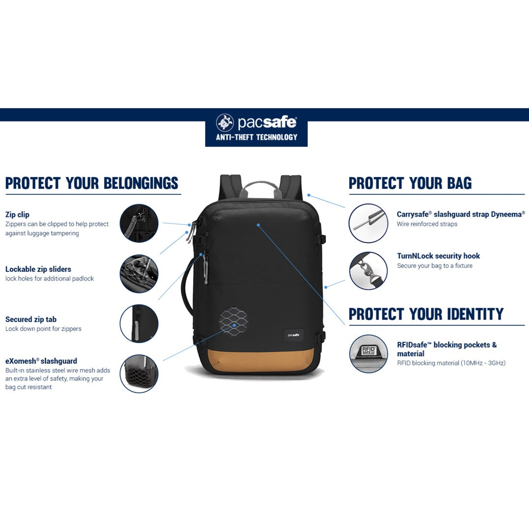 Go Anti-Theft Travel Backpack 34L - Jet Black